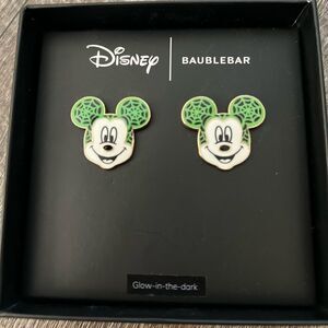 Disney x Baublebar Glow In The Dark Mickey Mouse Spider Wed Earrings